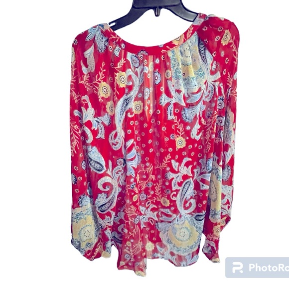 Style & Co Women’s Flowy Red Flower Print Blouse. Women’s Size XL.‎ - Picture 4 of 4